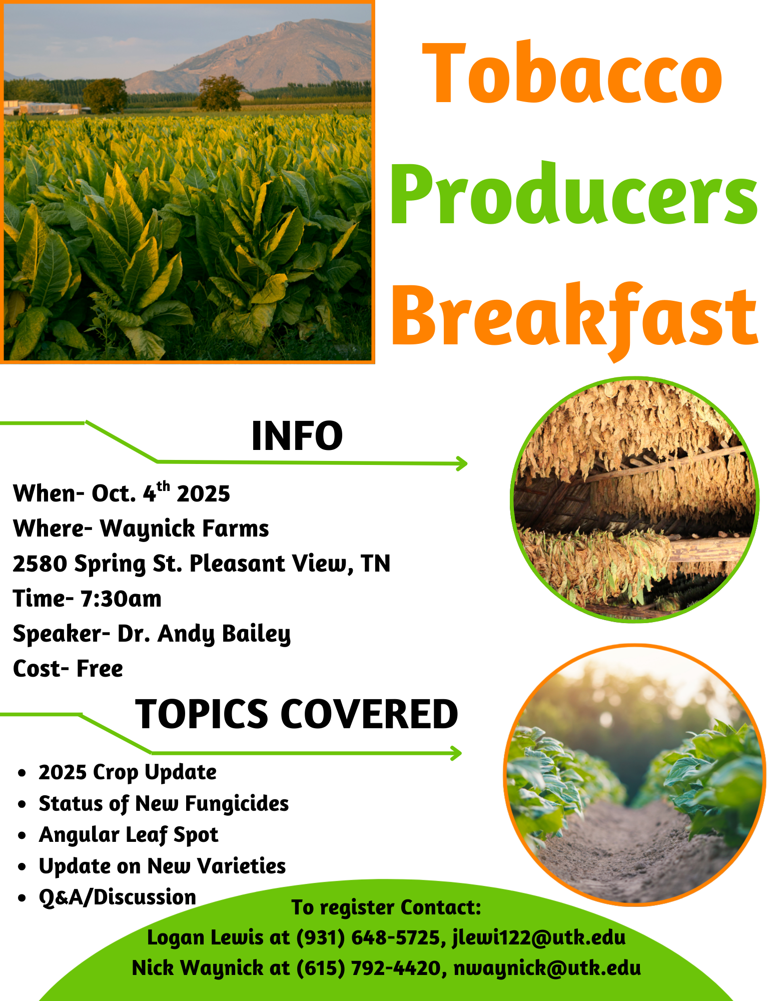 Tobacco Patch Breakfast flier